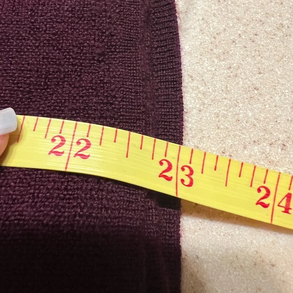 Nanette‎ Lepore  Plum Burgundy Crew Neck Sweater medium extra fine merino wool